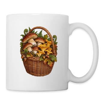 Pilzkorb voller Waldschätze - Tasse - Weiß - Rechts