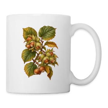 Haselnüsse am Zweig - Tasse - Weiß - Rechts