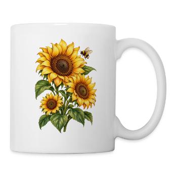Sonnenblumen Gartenliebe - Tasse - Weiß - Rechts