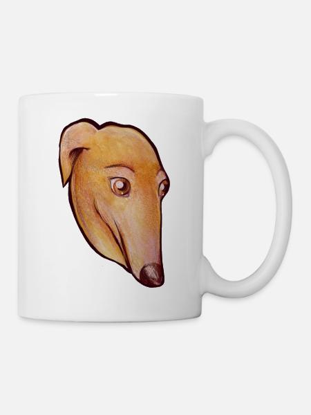 Pastell-Windhund-Porträt - Tasse - Weiß
