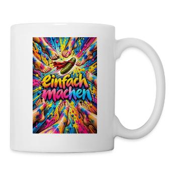 Heldenhafte Gurke Farbexplosion - Tasse - Weiß - Rechts