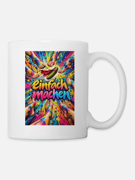 Heldenhafte Gurke Farbexplosion - Tasse - Weiß