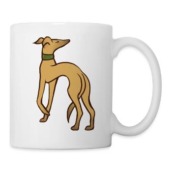 Anmutige Windhund-Silhouette - Tasse - Weiß - Rechts