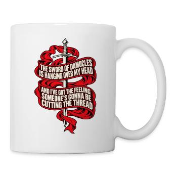 Damokles-Schwertbanner hängt Spannung RHPS - Tasse - Weiß - Rechts