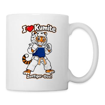 Tiger im Kumite Training - Tasse - Weiß - Rechts