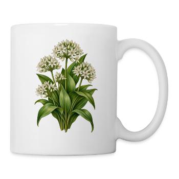 Bärlauch mit weißen Blüten Wildkräuter - Tasse - Weiß - Rechts
