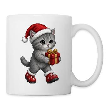 Gray Kitten Weihnachtsgeschenk - Tasse - Weiß - Rechts