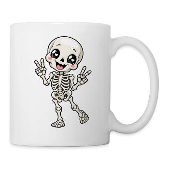 Süßes Skelett im Kawaii Style – Halloween - Tasse - Weiß - Rechts