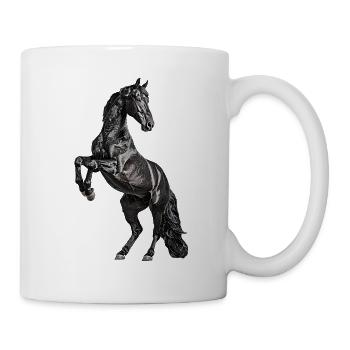 Pferd Hengst - Tasse - Weiß - Rechts