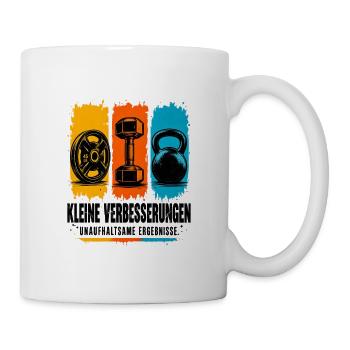 Kleine Verbesserungen – Fitness Motivation - Tasse - Weiß - Rechts