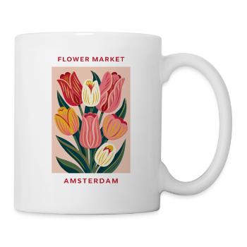 Amsterdam - Flower market - Tasse - Weiß - Rechts