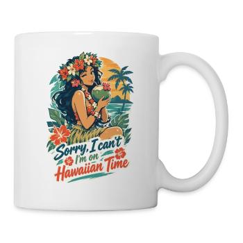 Entspanntes Hula Girl auf Hawaiian Time - Tasse - Weiß - Rechts