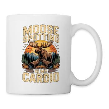 Vintage Moose Spotting Is My Cardio - Tasse - Weiß - Rechts