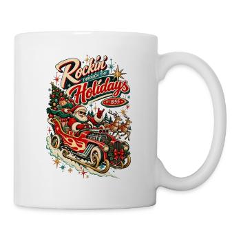 Rockin durch die Feiertage 1955 Traîneau Hot Rod - Tasse - Weiß - Rechts