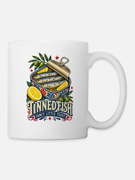 Dosenfisch-Stil Retro-Dosensardinen - Tasse - Weiß