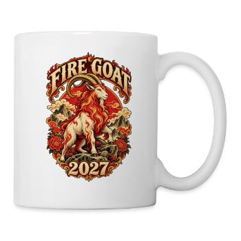 Feuerbock 2027 Retro Chinesisches Tierkreis - Tasse - Weiß - Rechts