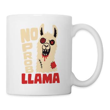 No Prob Llama – Zombie-Lama mit Gruselhumor - Tasse - Weiß - Rechts