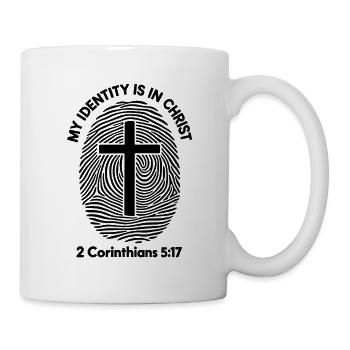 Meine Identität in Christus – Fingerabdruck - Tasse - Weiß - Rechts