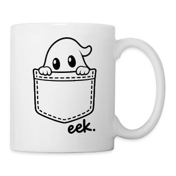 Kuscheliger Geist über Brusttasche - Tasse - Weiß - Rechts