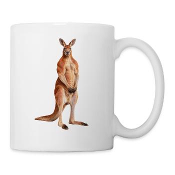 Rotes Riesenkänguru Roger - Tasse - Weiß - Rechts