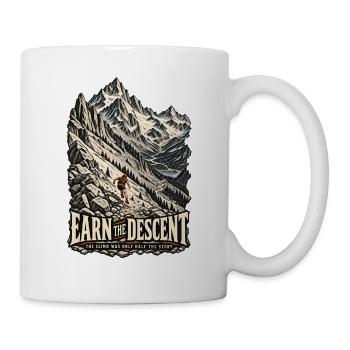 Earn The Descent – Alpine Trailrunning - Tasse - Weiß - Rechts