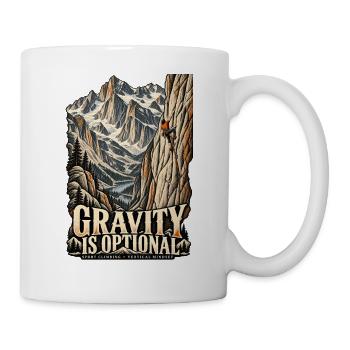 Gravity Is Optional – Sportklettern Vintage - Tasse - Weiß - Rechts