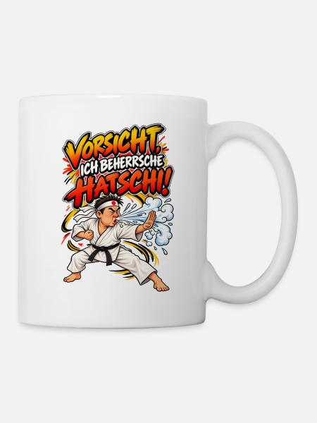 Vorsicht Hatschi Karate Spruch - Tasse - Weiß