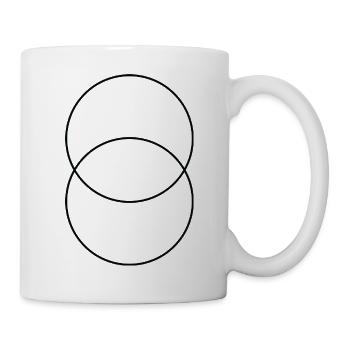 Überlappende Kreise: Minimale geometrische Kunst - Tasse - Weiß - Rechts