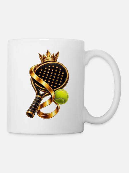Goldene Padel Krone Design - Tasse - Weiß