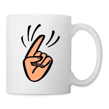 Finger Waggle - Mug blanc - blanc - Droite