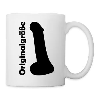 Penis Originalgröße - Tasse - Weiß - Rechts