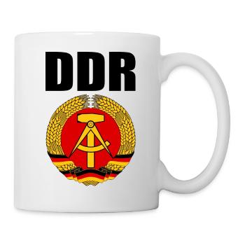 DDR Wappen mit schwarzer Schrift - Tasse - Weiß - Rechts