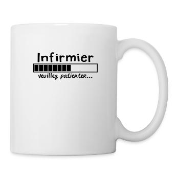 infirmier veuillez patienter - Mug blanc - blanc - Droite
