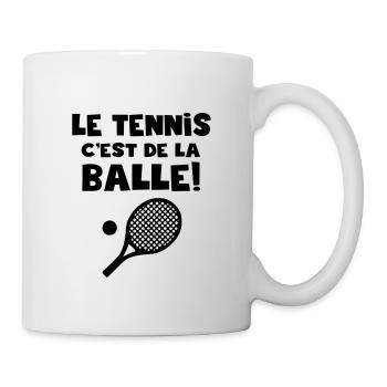 le tennis c'est de la balle - Mug blanc - blanc - Droite