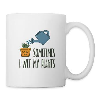 Parfois, je mouille mon cadeau de plantes - Mug blanc - blanc - Droite