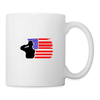 US Army Flagge | Soldat - Tasse - Weiß - Rechts