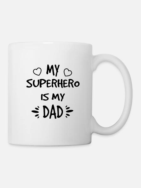 My Superhero Dad schwarz - Tasse - Weiß