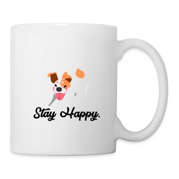 Stay Happy funny dog - Mug - white - Right