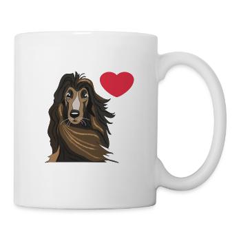 Lévrier afghan, afghan - Mug blanc - blanc - Droite