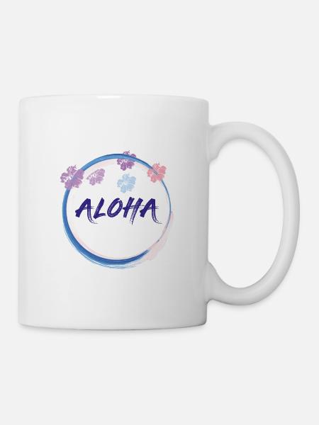 ALOHA COULEUR - Mug blanc - blanc