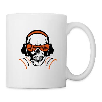 egaliseur casques dj crane tete mort skull 4 - Mug blanc - blanc - Droite