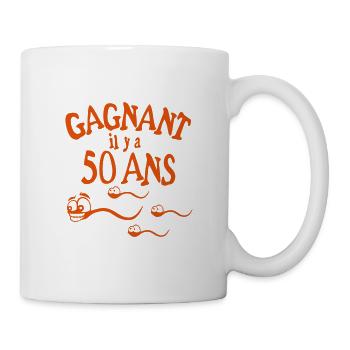 50 ans gagnant spermatozoide course anni - Mug blanc - blanc - Droite