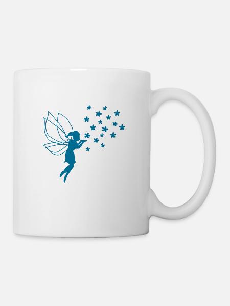 Elfe Blumen personalisierbar - Tasse - Weiß