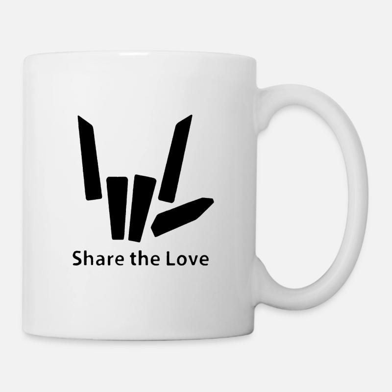 share the love hand sign cool funny shape - Mug - white