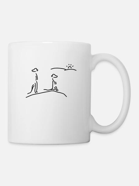 erdmännchen passen auf - Tasse - Weiß