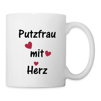 Putzfrau mit Herz - Tasse - Weiß - Rechts