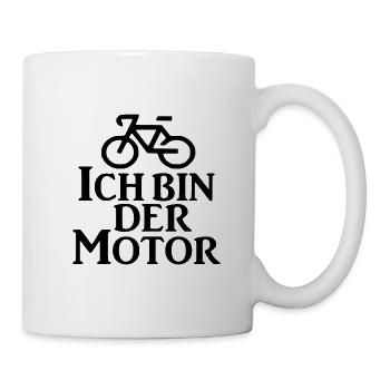 Ich bin der Motor Fahrrad Rennrad Triathlon - Tasse - Weiß - Rechts
