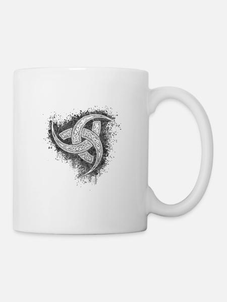 tatouage tribal viking - cornes d'odin - thor - Mug blanc - blanc