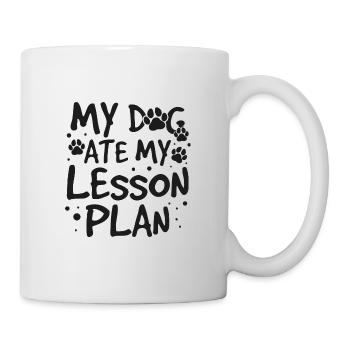 Mon chien a mangé mon cadeau de pattes drôle de professeur de plan de leçon - Mug blanc - blanc - Droite
