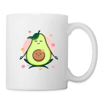 Yoga mom child avocado pregnant - Mug - white - Right